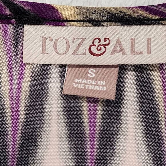 Roz & Ali Purple Geometric Print Sleeveless Top Size S - Picture 7 of 9